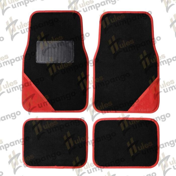 Tapete Auto Sport Negro/Rojo 4